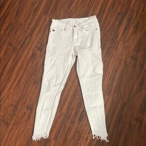 KanCan White Skinny Distressed Jeans